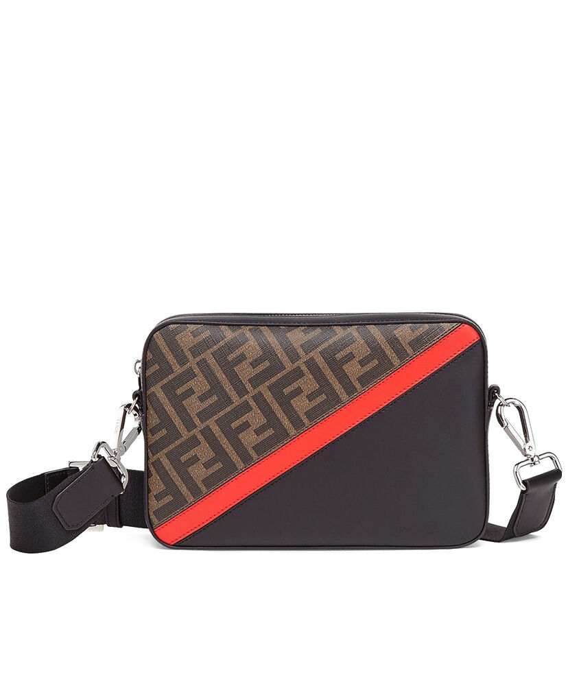 Fendi Camera Case Fabric Bag 7M0286 Coffee/Black/Red